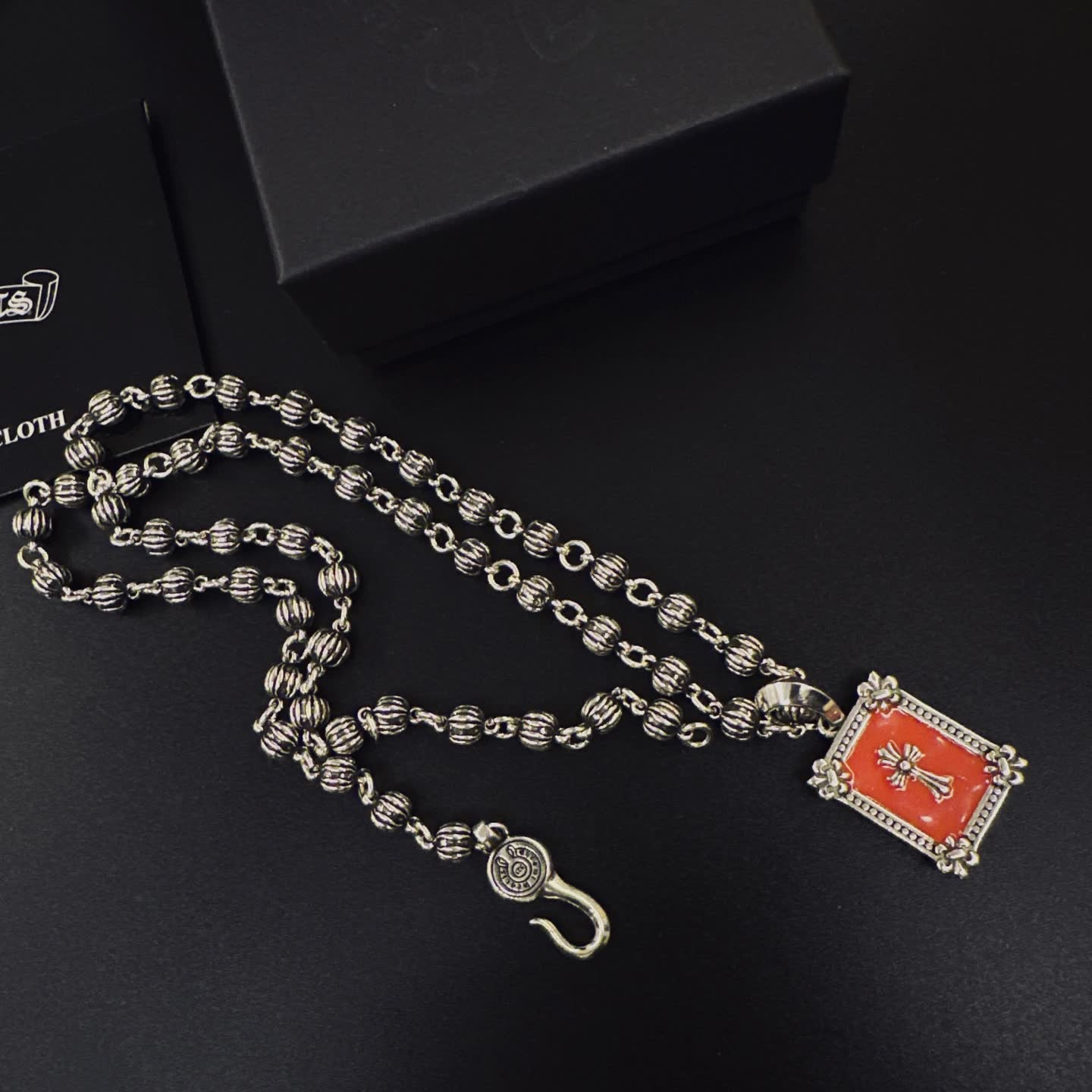 Chrome Hearts Silver Cross Pendant Necklace